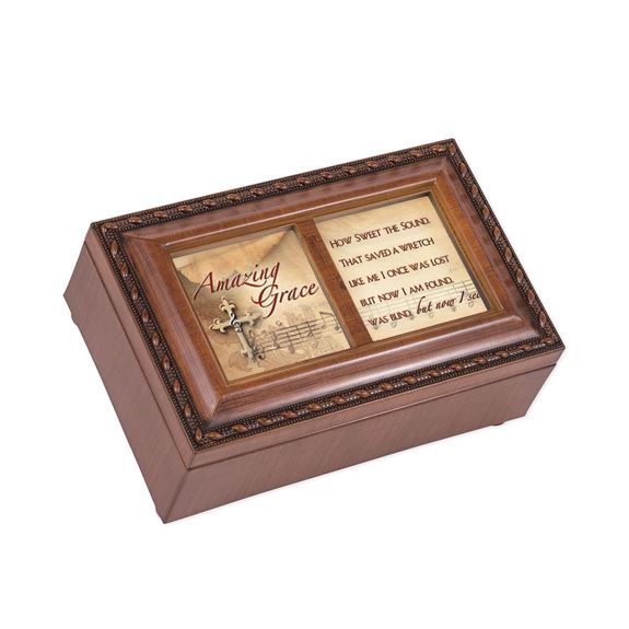 Amazing Grace Small Wood Music Box