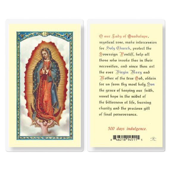 Our Lady of Guadalupe Laminated Prayer Card